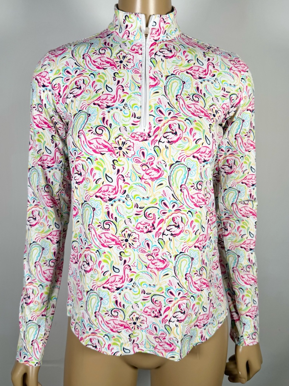 San Soleil Women’s Size Extra Small XS UV 60+ Cooling Paisley 1/4 Zip Pullover